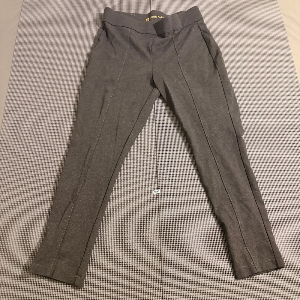 Anne Klein Womens Gray Heather Pull On Elastic Waist Leggings Size L